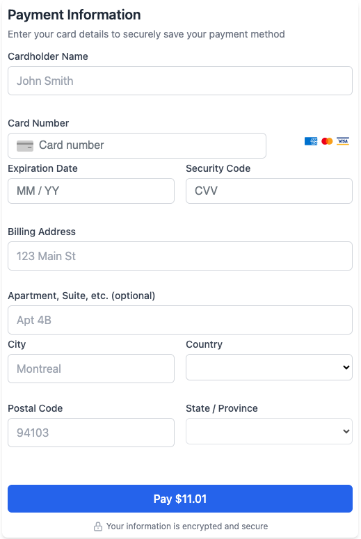 Hosted Payment Form Example