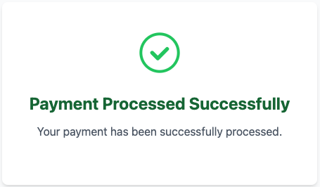 Success Screen Example